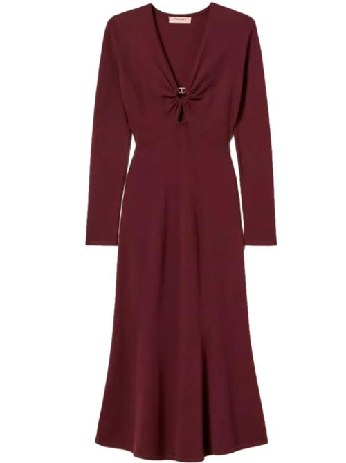 LONGUETTE DRESS WITH OVAL T TWIN SET | 252TP314005609 WINETASTING
